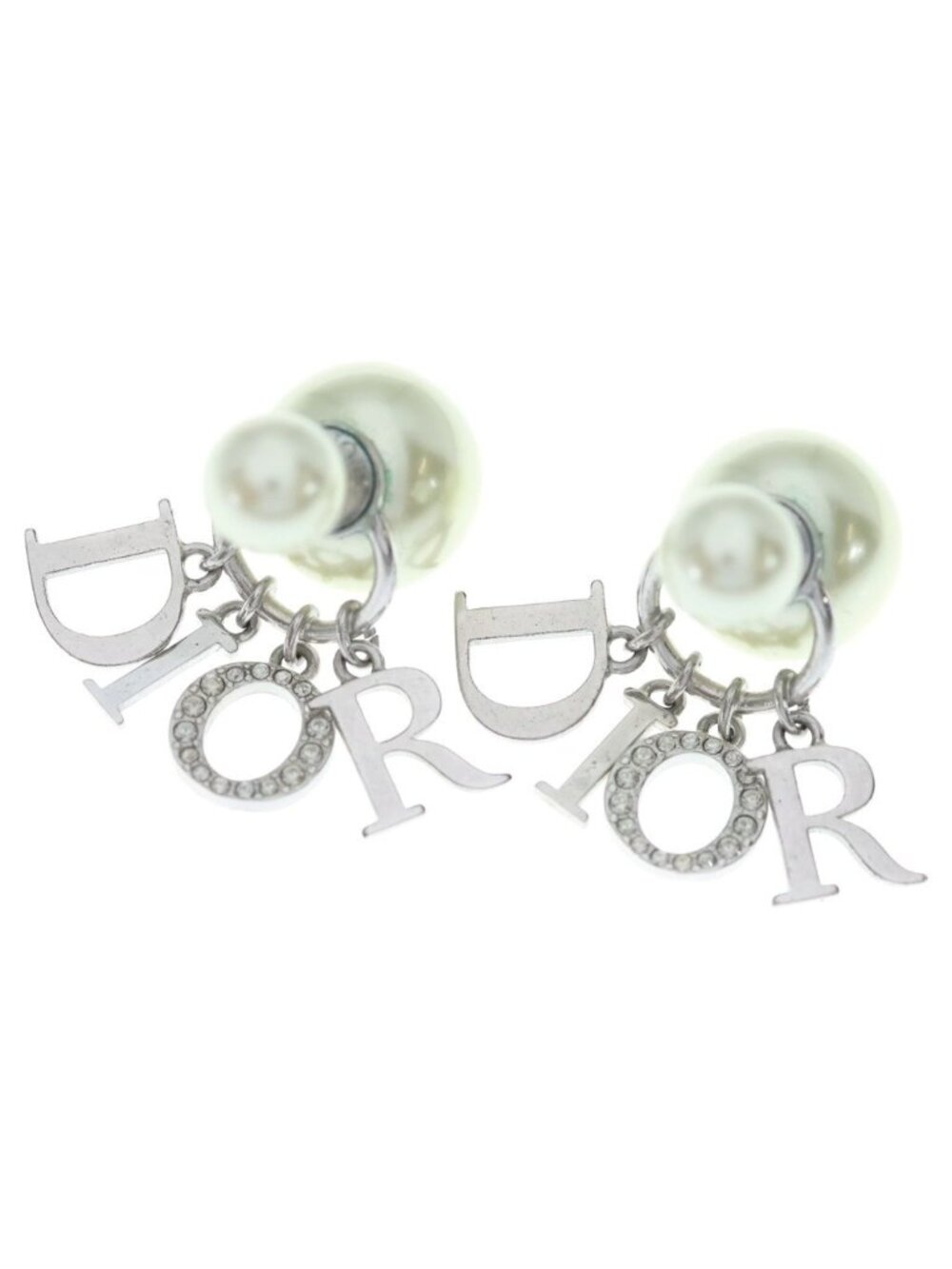 Dior Tribales Logo Design Earrings Silver